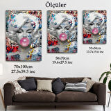 Marilyn Monroe ve Güzelliği Graffiti Pop Art Dekoratif Kanvas Tablo, Duvar Dekoru 6471