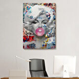 Marilyn Monroe ve Güzelliği Graffiti Pop Art Dekoratif Kanvas Tablo, Duvar Dekoru 6471