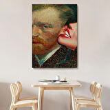 Kulağını Isıran Kadın Pop Art Vincent van Gogh Dekoratif Kanvas Tablo, Duvar Dekoru 6486