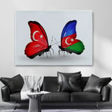 Türkiye ve Azerbaycan Dekoratif Kanvas Tablo, Duvar Dekoru 6501