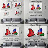 Türkiye ve Azerbaycan Dekoratif Kanvas Tablo, Duvar Dekoru 6501