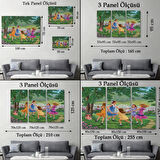 Oynayan Kız Çocukları Dekoratif Kanvas Tablo, Duvar Dekoru 6532