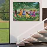 Oynayan Kız Çocukları Dekoratif Kanvas Tablo, Duvar Dekoru 6532