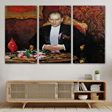 Atatürk ve Keskin Bakışları Dekoratif Kanvas Tablo, Duvar Dekoru 6553