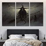 Süpürgeli Cadı Witches Helloven Dekoratif Kanvas Tablo, Duvar Dekoru 6564