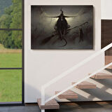 Süpürgeli Cadı Witches Helloven Dekoratif Kanvas Tablo, Duvar Dekoru 6564