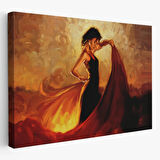 Dans Eden İspanyol Kadın Dekoratif Kanvas Tablo, Duvar Dekoru 6595