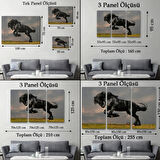 Şahlanan Siyah At Dekoratif Kanvas Tablo, Duvar Dekoru 6620