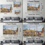 Çiçek Pazarı Ortaçağ Paris Dekoratif Kanvas Tablo, Duvar Dekoru 6624