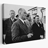 Kemal Atatürk'e Bakan Şükrü Kaya Dekoratif Kanvas Tablo, Duvar Dekoru 6637