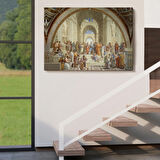 Atina Okulu Eseri Raffaello Sanzio Dekoratif Kanvas Tablo, Duvar Dekoru 6642