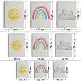 Yaz Günü Temalı 3'lü Set Dekoratif Kanvas Tablo, Duvar Dekoru BÖ40