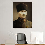 Mustafa Kemal Atatürk Portresi Dekoratif Kanvas Tablo, Duvar Dekoru CK61