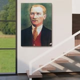 Mustafa Kemal Atatürk Portresi Dekoratif Kanvas Tablo, Duvar Dekoru CS69