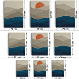 Dağ Ve Deniz Temalı 3'lü Set Dekoratif Kanvas Tablo, Duvar Dekoru EB101