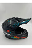 SHİRO - MX OFF ROAD ATACAMA DUNE GRAFİK - MOTOSİKLET KASKI 2XL
