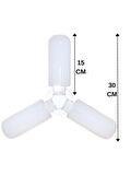 (3 Adet) Sorti 30W (270W) Beyaz Işık E27 Duylu (Kalın Duy) Led Pervane Ampul