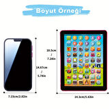 ÇOCUKLAR İÇİN EĞİTİCİ İNGİLİZCE SESLİ OYUNCAK TABLET PEMBE RENK