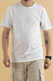Souris Reynard Slim Fit Erkek Basic T-Shirt Beyaz