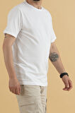 Souris Reynard Slim Fit Erkek Basic T-Shirt Beyaz