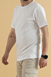 Souris Reynard Slim Fit Erkek Basic T-Shirt Beyaz