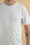 Souris Reynard Slim Fit Erkek Basic T-Shirt Beyaz