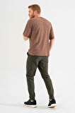Erkek Haki Yandan Cepli Beli Lastikli Bağcıklı Bilek Paça Slimfit Dar Kesim Jogger Pantolon