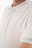 Souris Erkek Beyaz Slim Dar Kesim Basic %100 Pamuk Polo Yaka T-Shirt