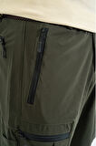 Erkek Haki Likralı İnce Kumaş 6 Cepli Outdoor Taktik Kargo Pantolon