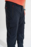Erkek Lacivert Standart Kesim 5 Cepli Nefes Alan Likralı Outdoor Kargo Pantolon