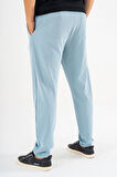 Erkek Açık Mavi Çımalı Rahat Spor Pantolon Duble Paça Jogger Eşofman Altı