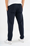 Erkek Lacivert Çımalı Rahat Spor Pantolon Duble Paça Jogger Eşofman Altı