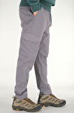Erkek Füme Kargo Pantolon Rahat Kesim Pamuklu Lastikli Bel