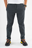 Erkek Füme Jogger Pantolon Bağcıklı Lastikli Bel Rahat Kesim Eşofman Altı