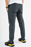 Erkek Füme Jogger Pantolon Bağcıklı Lastikli Bel Rahat Kesim Eşofman Altı