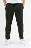 Erkek Haki Jogger Eşofman Altı Duble Paça Spor Rahat Pantolon