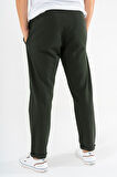Erkek Haki Jogger Eşofman Altı Duble Paça Spor Rahat Pantolon