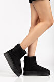 Suins Soule Model İçi Komple Kürklü Cırtlı Siyah Taba Ten Kadın Bot