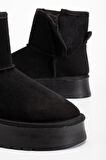 Suins Soule Model İçi Komple Kürklü Cırtlı Siyah Taba Ten Kadın Bot