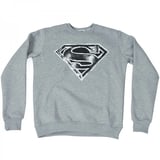 Superman Black And White Logo Sweatshirt Gri