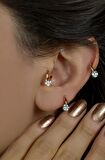 Svarovsky Taş Halka Tragus Piercing Helix Kıkırdak Küpesi