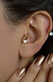 Svarovsky Taş Halka Tragus Piercing Helix Kıkırdak Küpesi