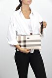 Silver  Polo Krem - Taba NV1034 Kadın Portföy  Clutch