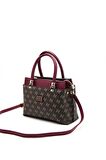 Silver  Polo Kahve Sarı - Bordo NV826 Kadın El Çantası