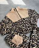 SUPPLİERBY Kadın 3 Iplik Kumaş Leopar Desenli Ikili Takım