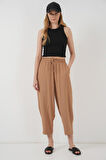 SUPPLİERBY 6591 Dokuma Şalvar Pantolon - Camel