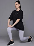 SUPPLİERBY Baskılı Oversize T-shirt - Siyah