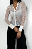 SUPPLİERBY Polo Yaka Dantel Bluz