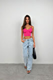 SUPPLİERBY V Yaka Crop Bluz