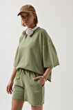 SUPPLİERBY Oversize Lazer Kesim Bisiklet Yaka T-Shirt